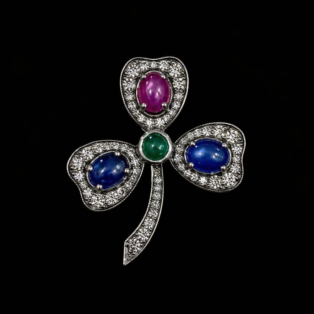 CELESTIAL TRIA GEM BROOCH